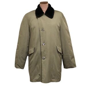 Eddie Bauer Khaki Jacket with Black Collar